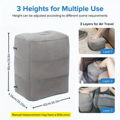 Portable 3-Layer Flocking Footstool for Travel and Car