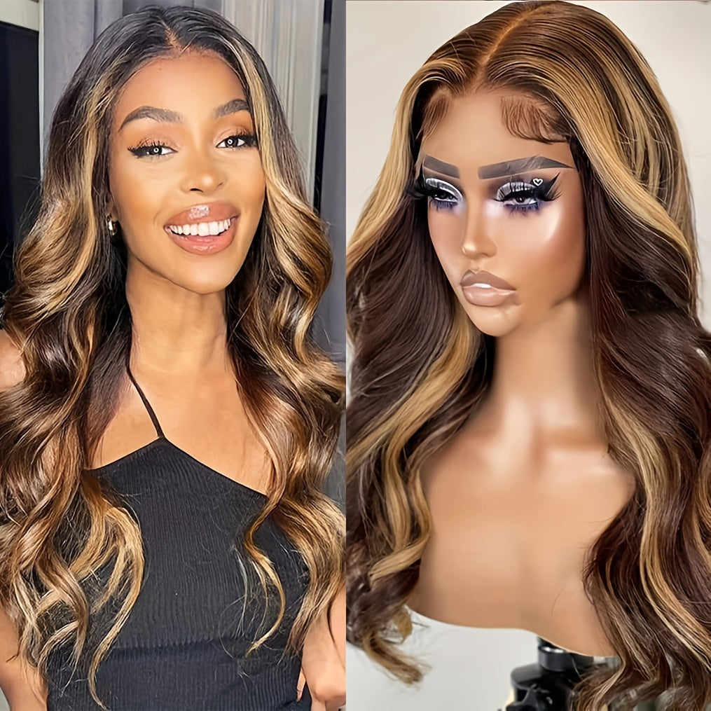 Honey Blonde Ombre Lace Front Wig Human Hair 13x4 Transparent HD 4 27