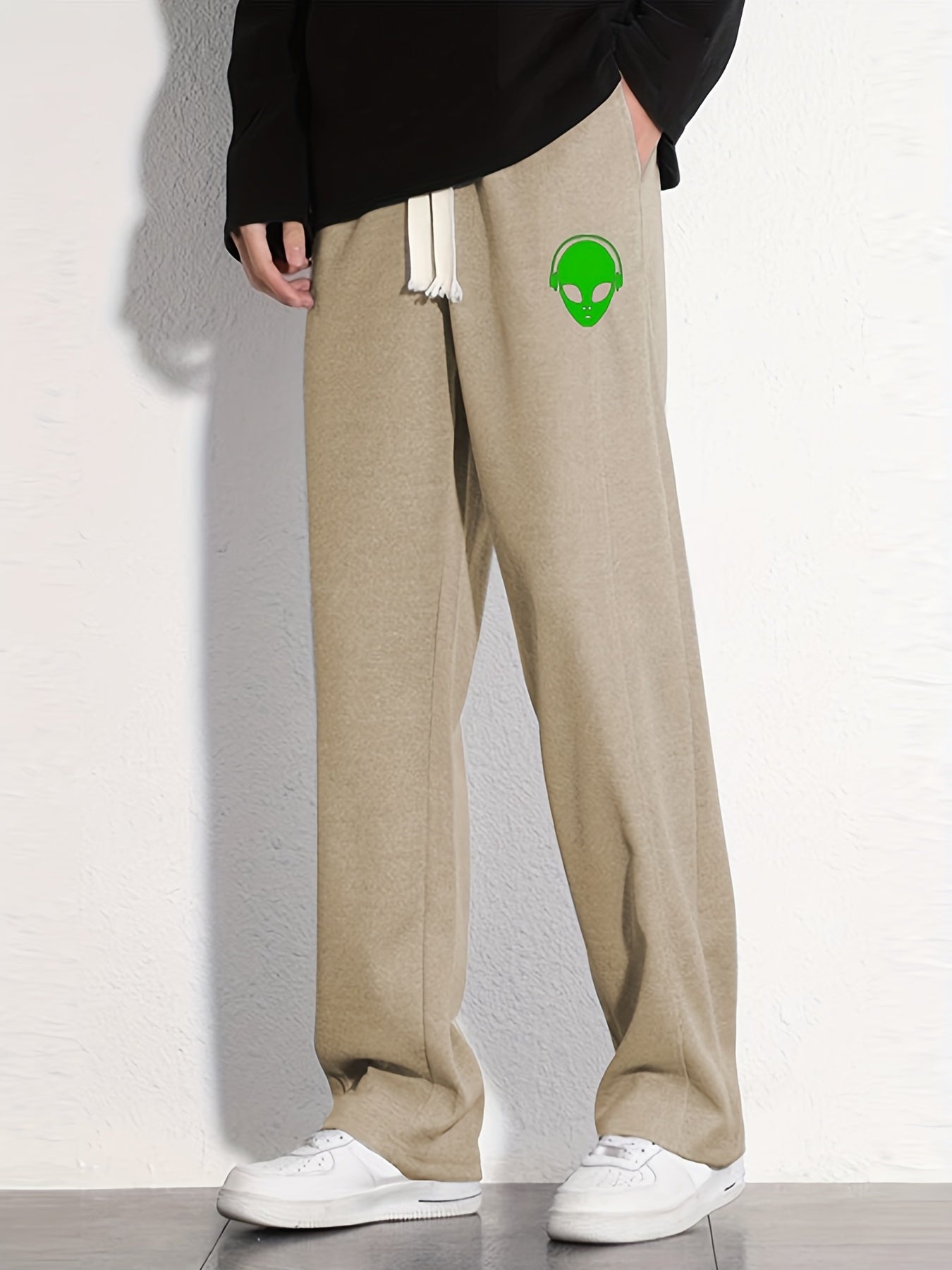 Alien Graphic Print Loose Sweatpants for Men