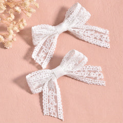 2pcs Princess Lace Bow Ties for Girls' Bangs Clips
