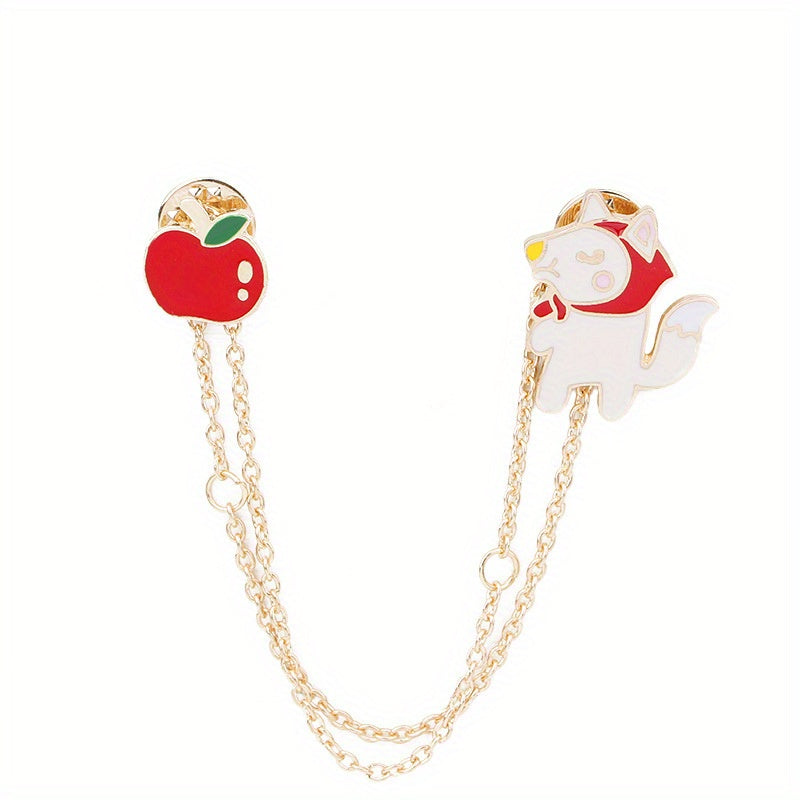 Boys Cartoon Animal Bear Pilot Wolf Brooch Corsage