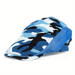 Men's Camouflage Cotton Newsboy Cap Breathable Mesh Cabbie Hat