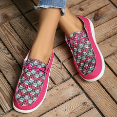 Funny Christmas Print Canvas Slip-On Shoes