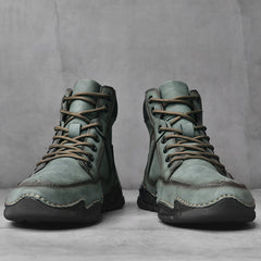 Men's PU Leather Lace up Boots Casual Walking Shoes