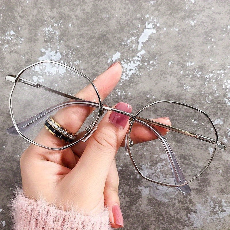 Polygon Anti Light Glasses Metal Frame