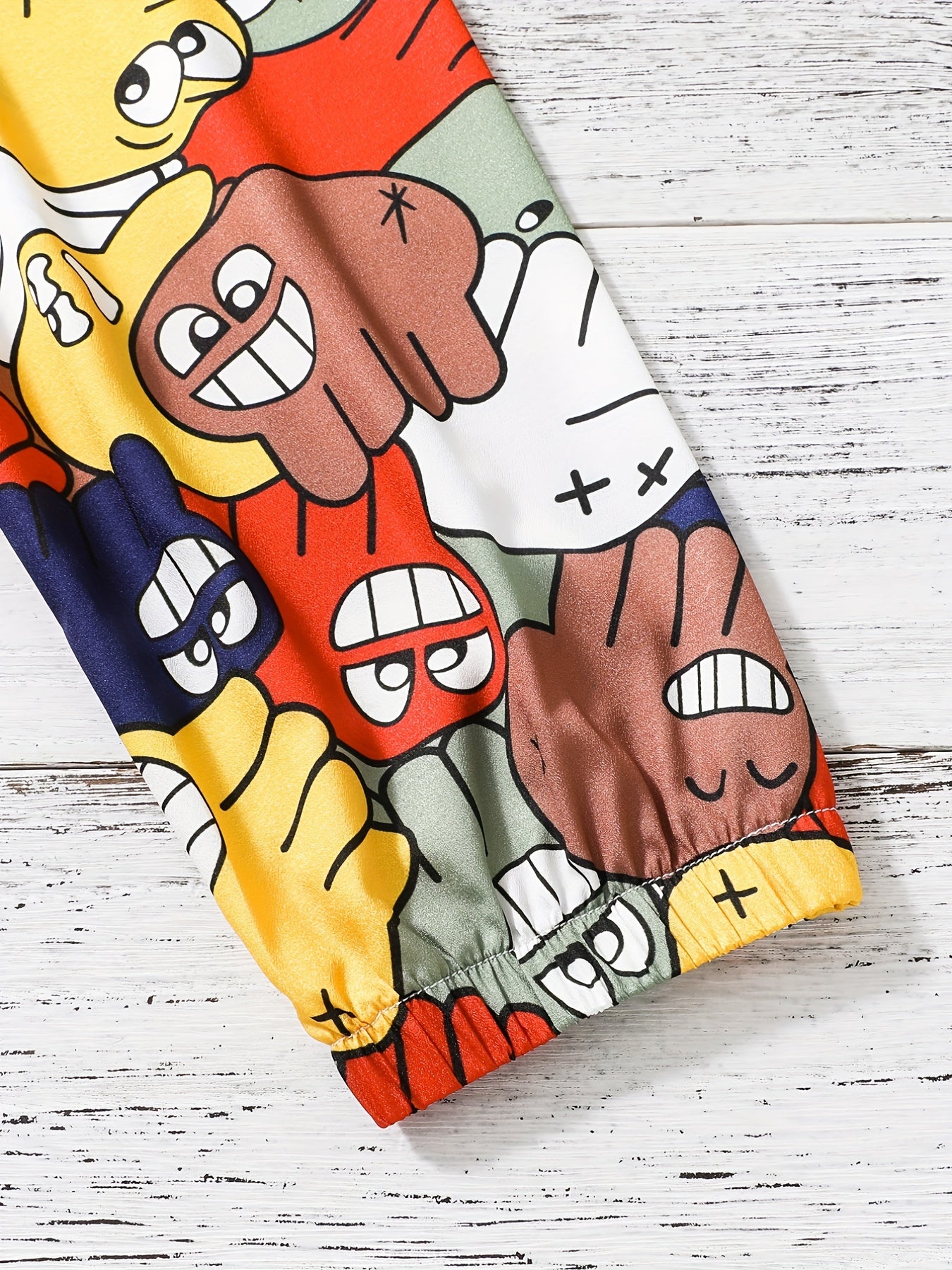 Girls Fun Cartoon Casual Pants Elastic Waist Sports Jogger Pants