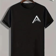 Geometry Print Men's Comfy T-shirt for Outdoor Summer