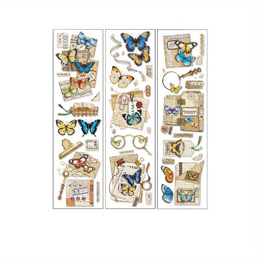 6pcs Plant PET Journal Stickers Retro Art Decoration Material