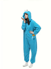 Christmas Cartoon Pajama Jumpsuit Long Sleeve Women's Pajama
