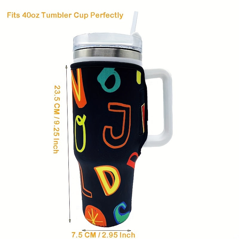 Insulated Reusable Coffee Cup Sleeve Keeps Drinks Cold Fits 40oz Tumbler