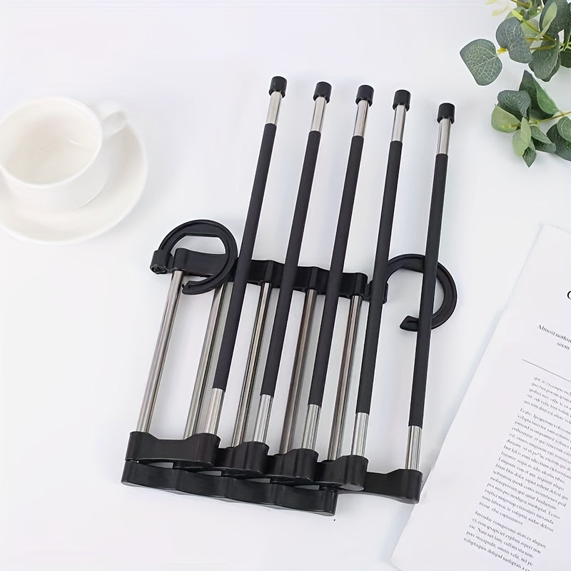 1pc 5 In 1 Magic Trouser Rack Hangers Stainless Steel Folding Pant Rack