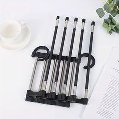 1pc 5 In 1 Magic Trouser Rack Hangers Stainless Steel Folding Pant Rack