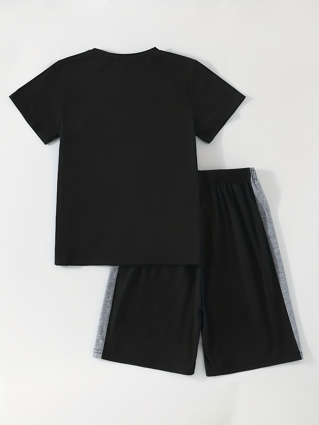 2pcs Boys Flawless Block T shirt & Shorts Summer Clothes Sets
