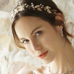 Baroque Flower Faux Pearls Bridal Headpieces Bride Wedding Headbands