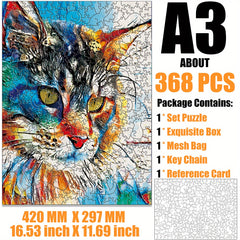 Arrogant Three Long haired Cat Wooden Puzzle Stress Toy Family Game