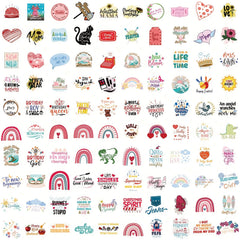 100pcs Cartoon Text Graffiti Stickers Laptop Helmet DIY Sticker