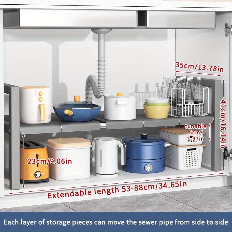 Multifunctional Retractable Storage Rack for Kitchen and Bathroom