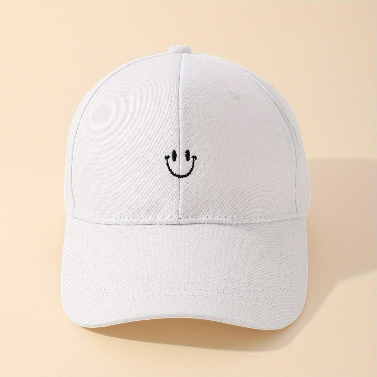 Smiling Face Embroidery Baseball Cap Unisex Solid Couple Dad Hats Adjustable Sun