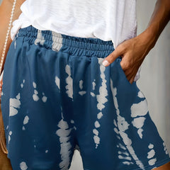 Tie Dye Elastic Waist Shorts Casual Comfy Summer Shorts