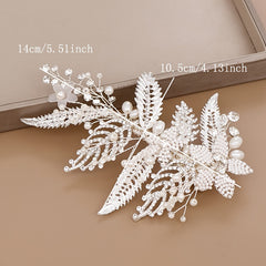Silvery Wedding Hair Accessories Faux Pearl Hairgrips Clips Crystal