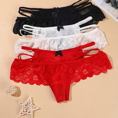 Women's Plus Size Bow Panties Thongs Set