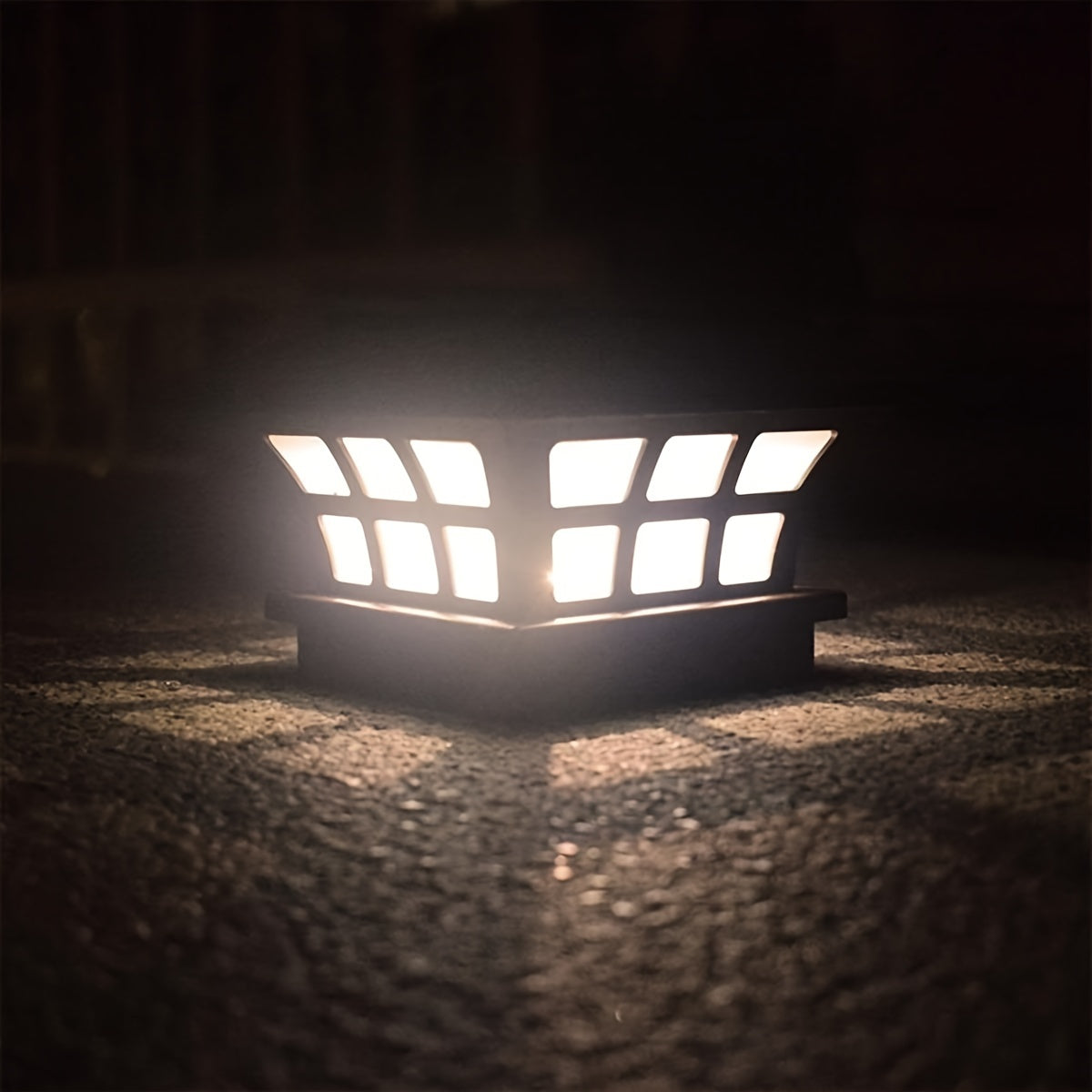 Solar Post Cap Lights Warm Light LED Lights Solar Waterproof Stairs Garden Light