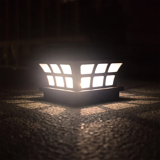 Solar Post Cap Lights Warm Light LED Lights Solar Waterproof Stairs Garden Light