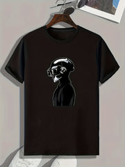 Helmet Man Pattern Print Men's Comfy Sports T shirt Graphic Tee