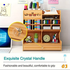 Wooden Desktop Storage Box Desk Drawer Style Rack