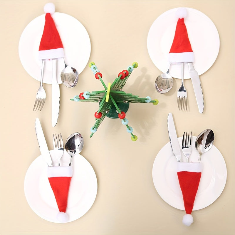 12pcs Mini Christmas Wine Bottle Hat Decoration