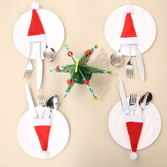 12pcs Mini Christmas Wine Bottle Hat Decoration
