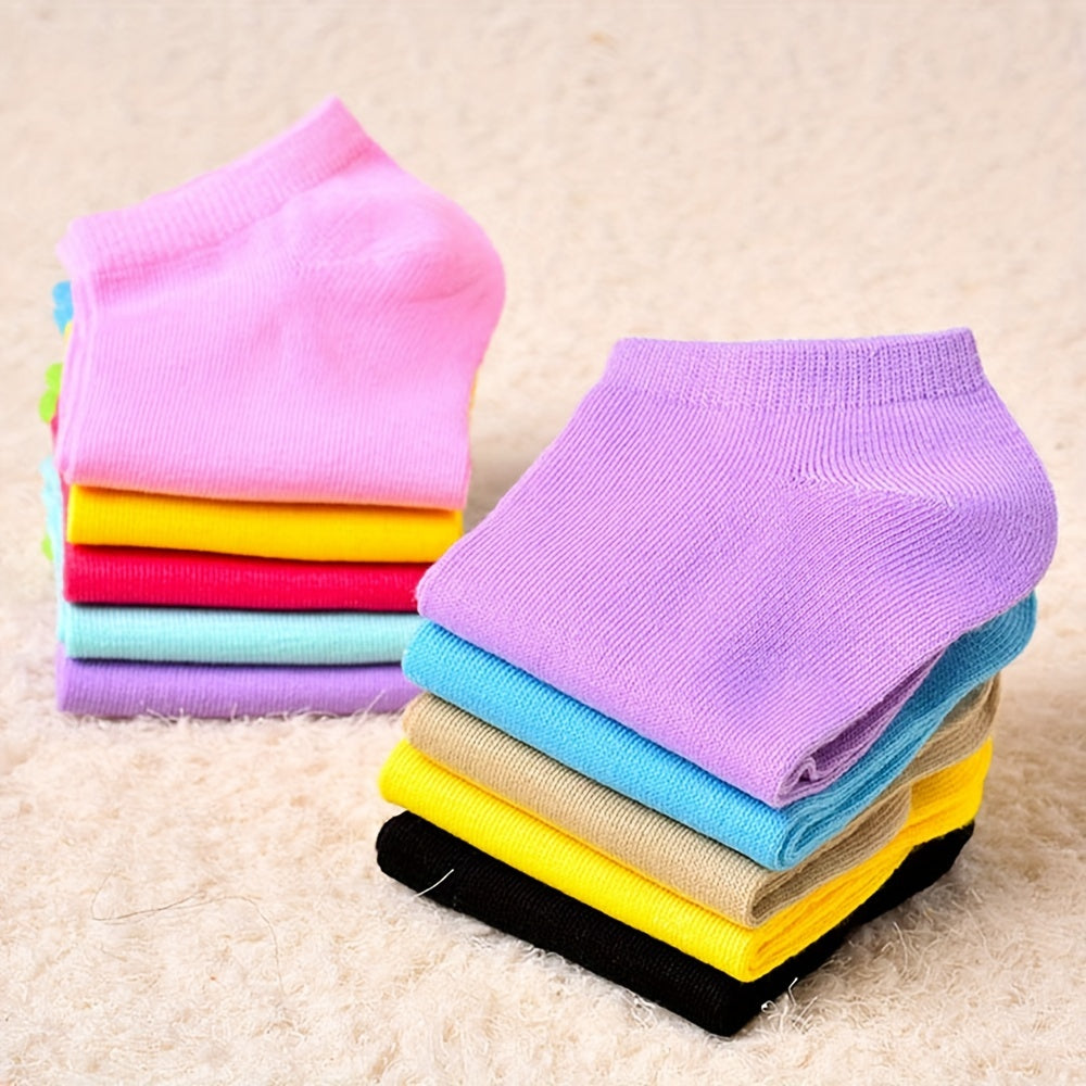 15 Pairs Candy Low Cut Ankle Socks Women's Stockings & Hosiery