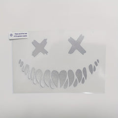 Skull Teeth Helmet Sticker Reflective Waterproof Halloween Stickers