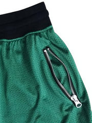 Men's Zip Pocket Drawstring Shorts Activewear Comfy Loose Block Shorts
