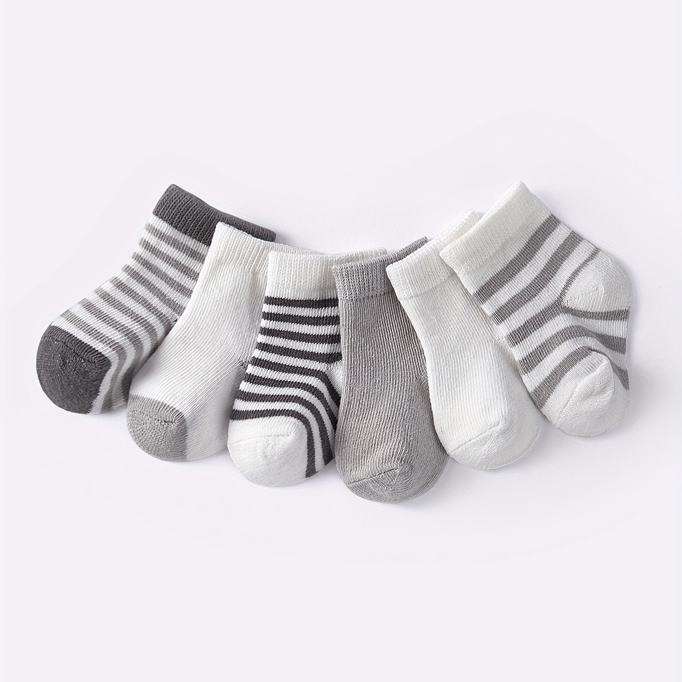 6 Pairs Baby Boys Casual Breathable Short Socks for All Seasons