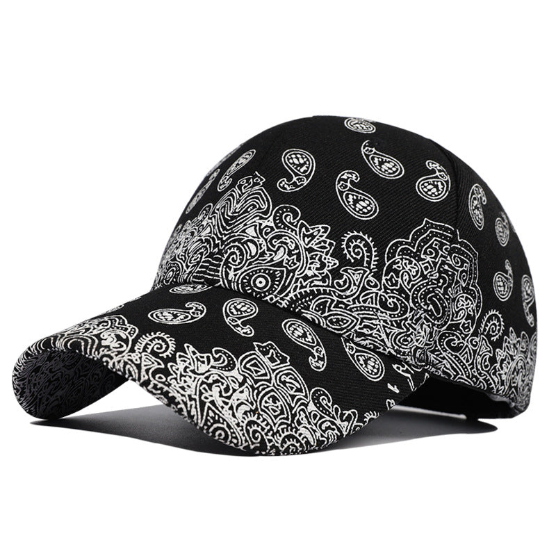 Men's Cashew Flower Printed Baseball Cap Street Hip Hop Cap Sun Visor
