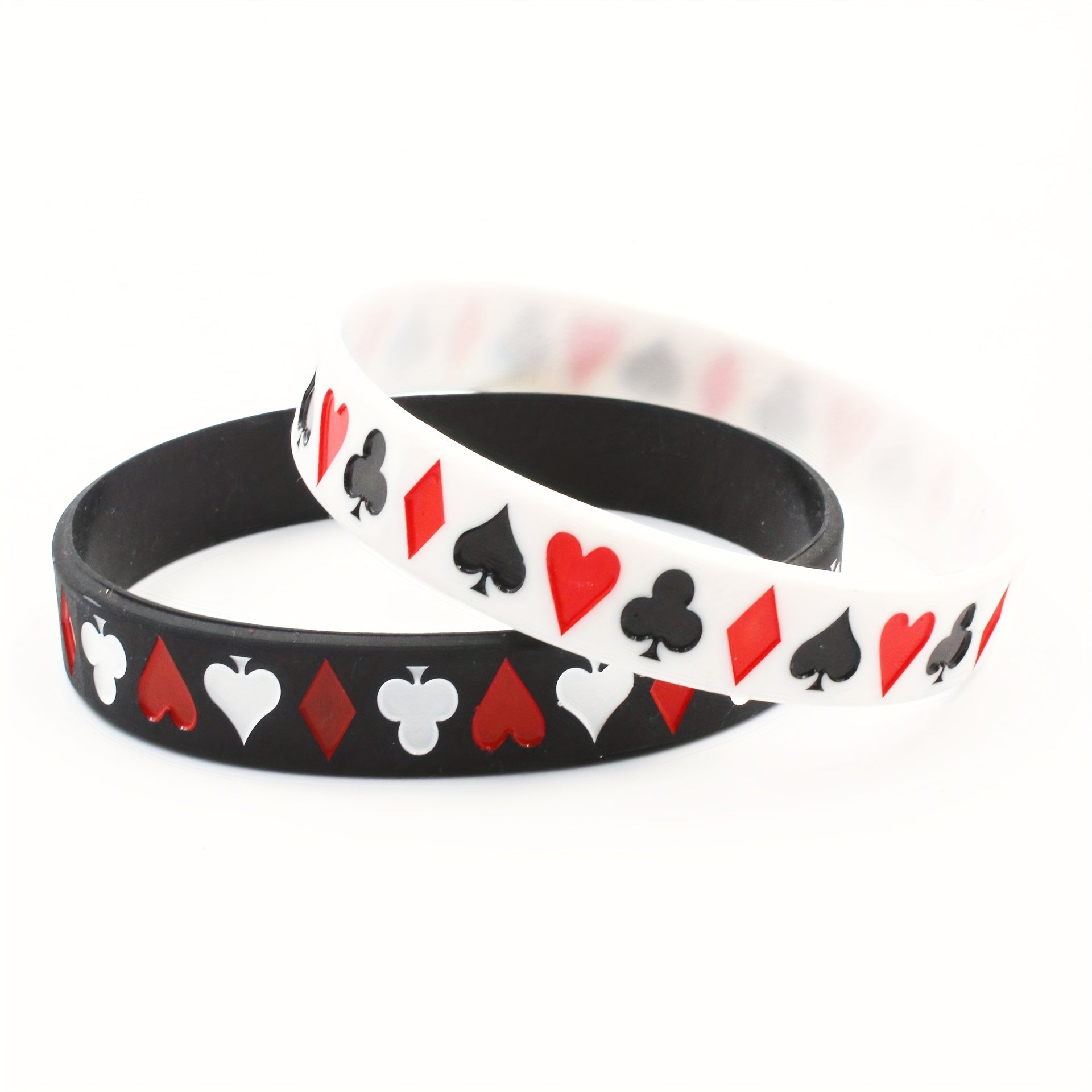 Poker Pattern Silicone Bracelet Set for Couples - Daily Wear & Fashionable