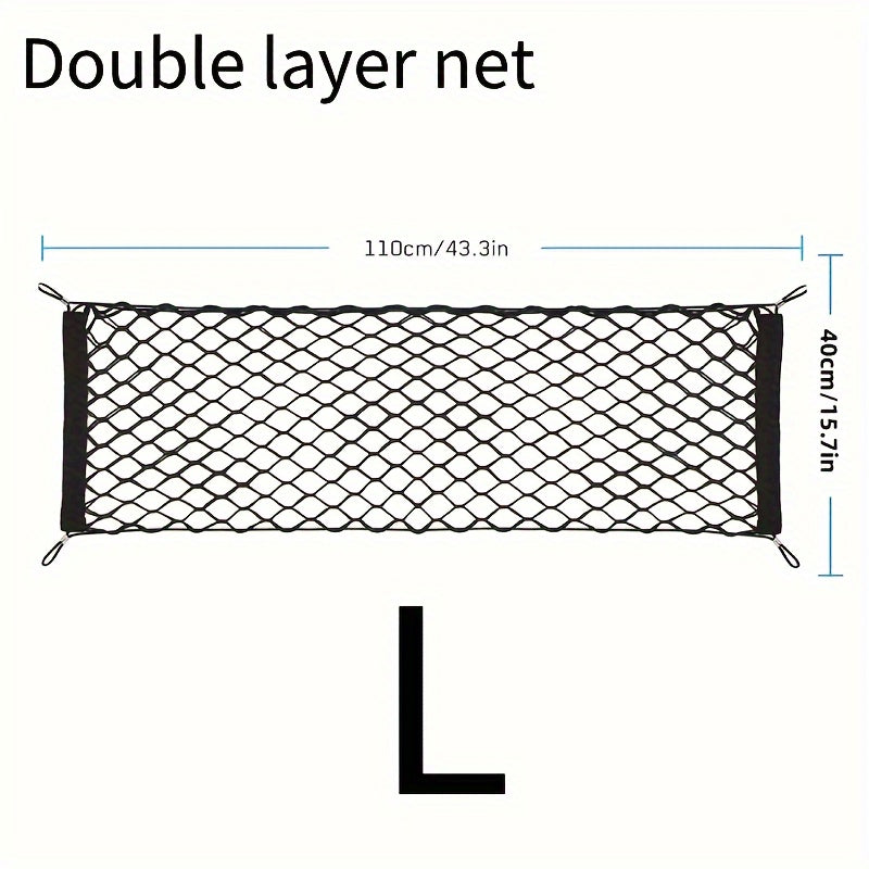 Car Trunk Storage Mesh Bag with Hooks Car Interior Accessories