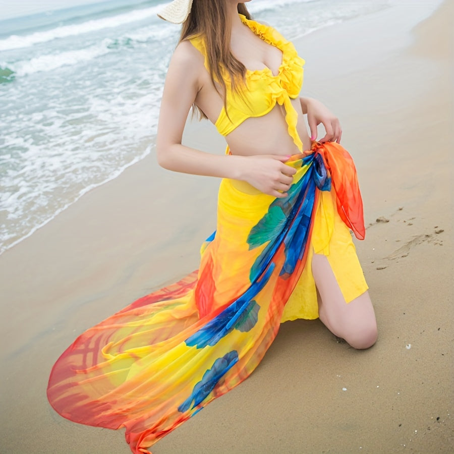 Boho Sunscreen Shawl Lightweight Scarf Long Travel Beach Towel
