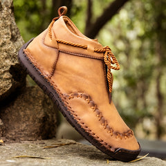 Men's Casual Retro Walking Desert Ankle Boots With Zipper