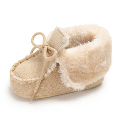 Baby Warm Fleece Snow Boots Anti Slip Soft Bottom Toddler Shoes Winter