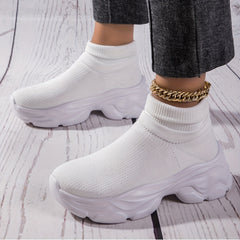 Breathable Running Shoes Slip On Woven Casual Outdoor Sneakers