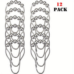 12pcs Shower Curtain Hooks Bathroom Accessories