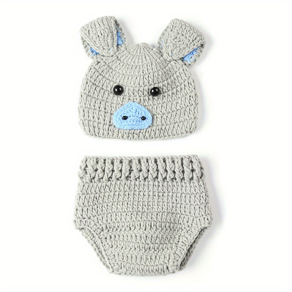 Cute Baby Pig Hat Shorts Photography Props Outfit