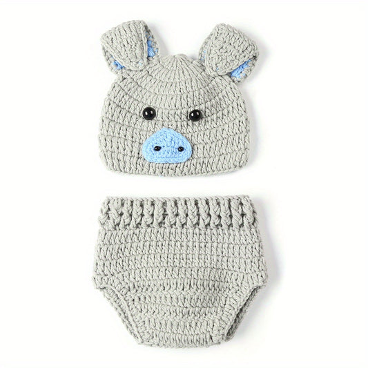 Cute Baby Pig Hat Shorts Photography Props Outfit