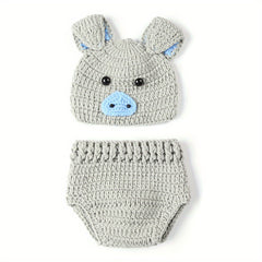 Cute Baby Pig Hat Shorts Photography Props Outfit