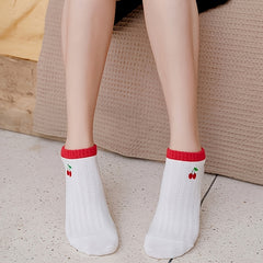 5 Pairs Fruit Print Socks Low Cut Ankle Socks Women's Stockings & Hosiery