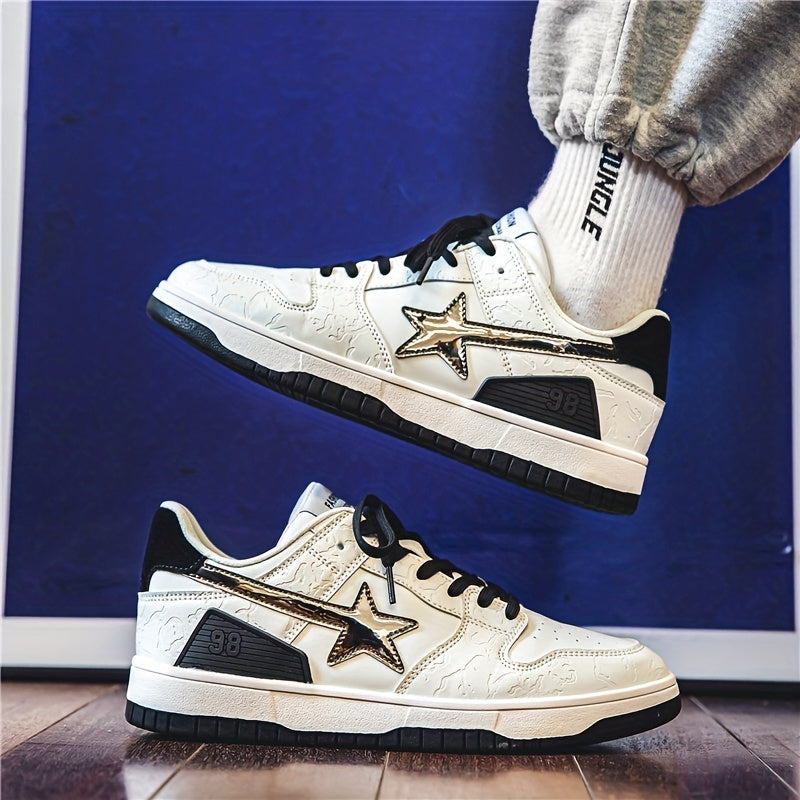 Men's Block Star Low Top Lace up Skate Shoes