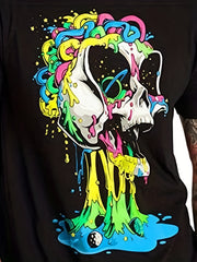 Men's Cartoon Skull Graphic T Shirt 3D Print Crew Neck Tee