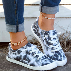 Tie Dye Canvas Lace Up Walking Shoes